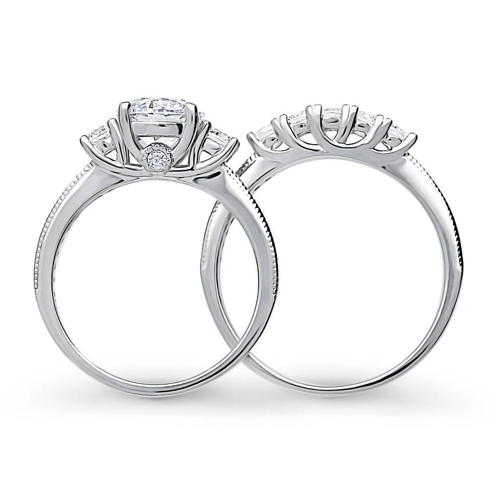 Alternate view of 3-Stone 5-Stone 1.25ct CZ Ring Set in Sterling Silver, 8 of 19