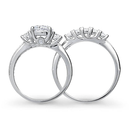 3-Stone 5-Stone 1.25ct CZ Ring Set in Sterling Silver