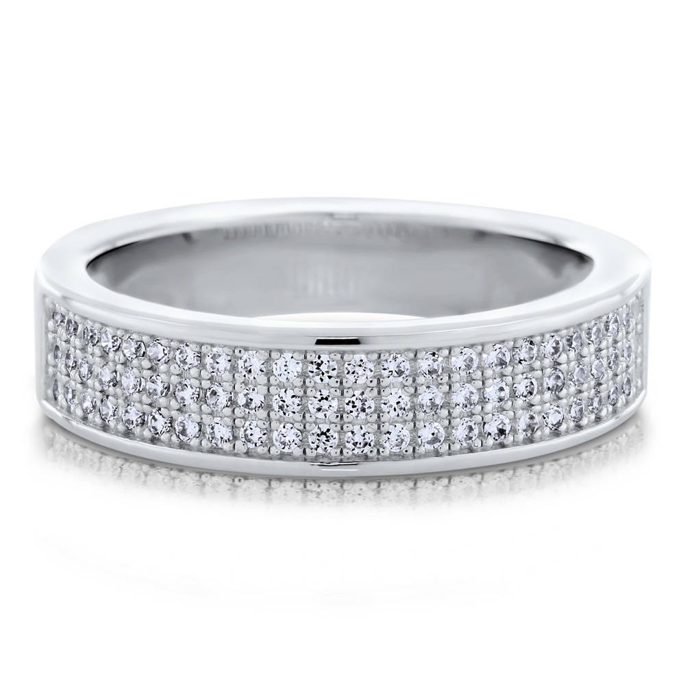 Pave CZ Eternity Ring in Sterling Silver