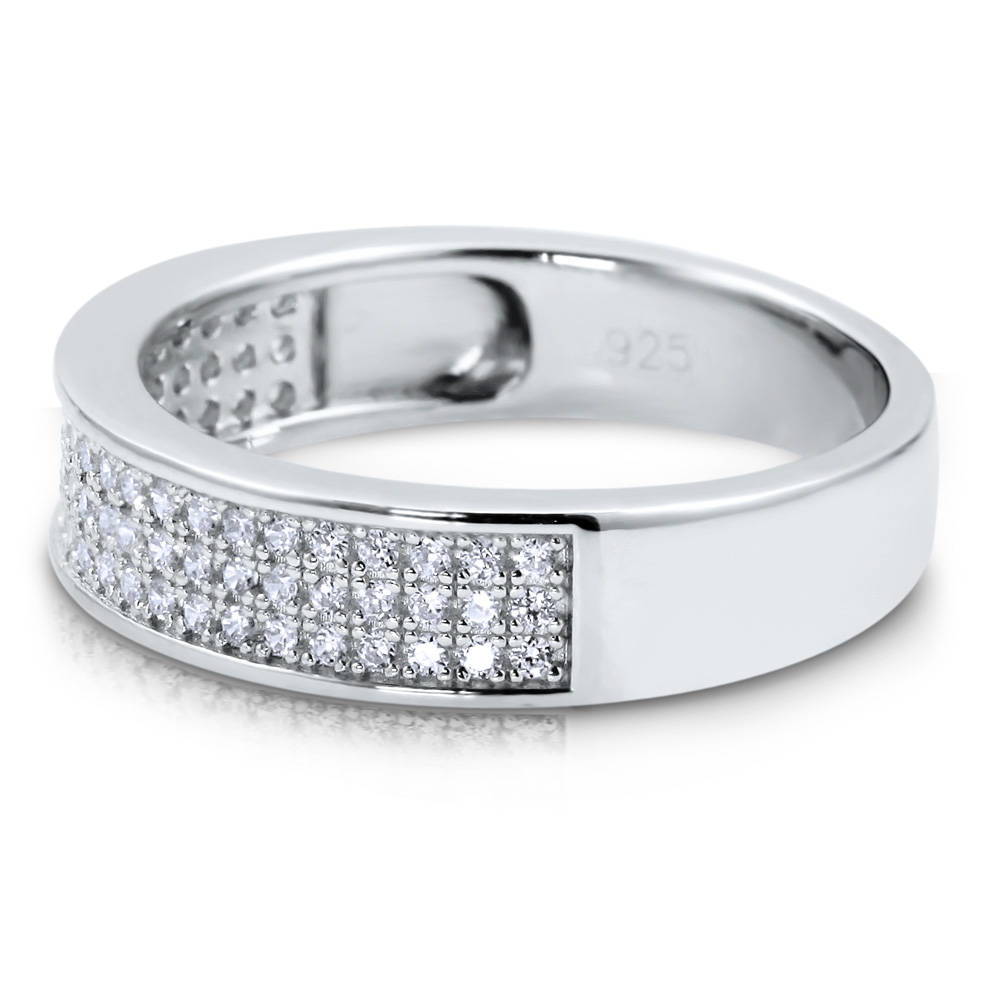Pave CZ Eternity Ring in Sterling Silver