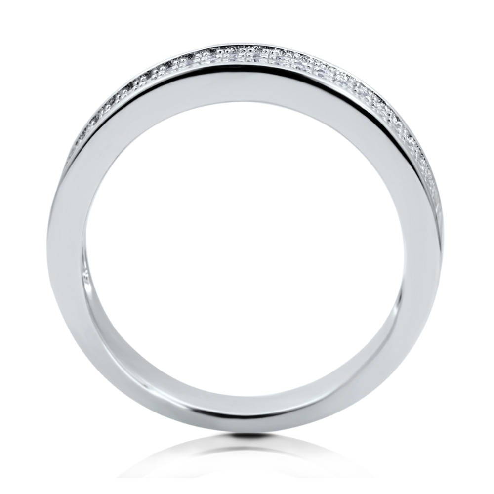 Alternate view of Pave CZ Eternity Ring in Sterling Silver, 6 of 6