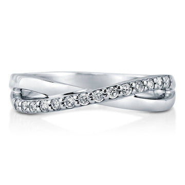 Infinity Criss Cross CZ Ring in Sterling Silver