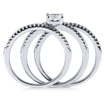 Solitaire 0.6ct Cushion CZ Ring Set in Sterling Silver