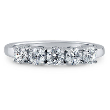 5-Stone CZ Ring in Sterling Silver