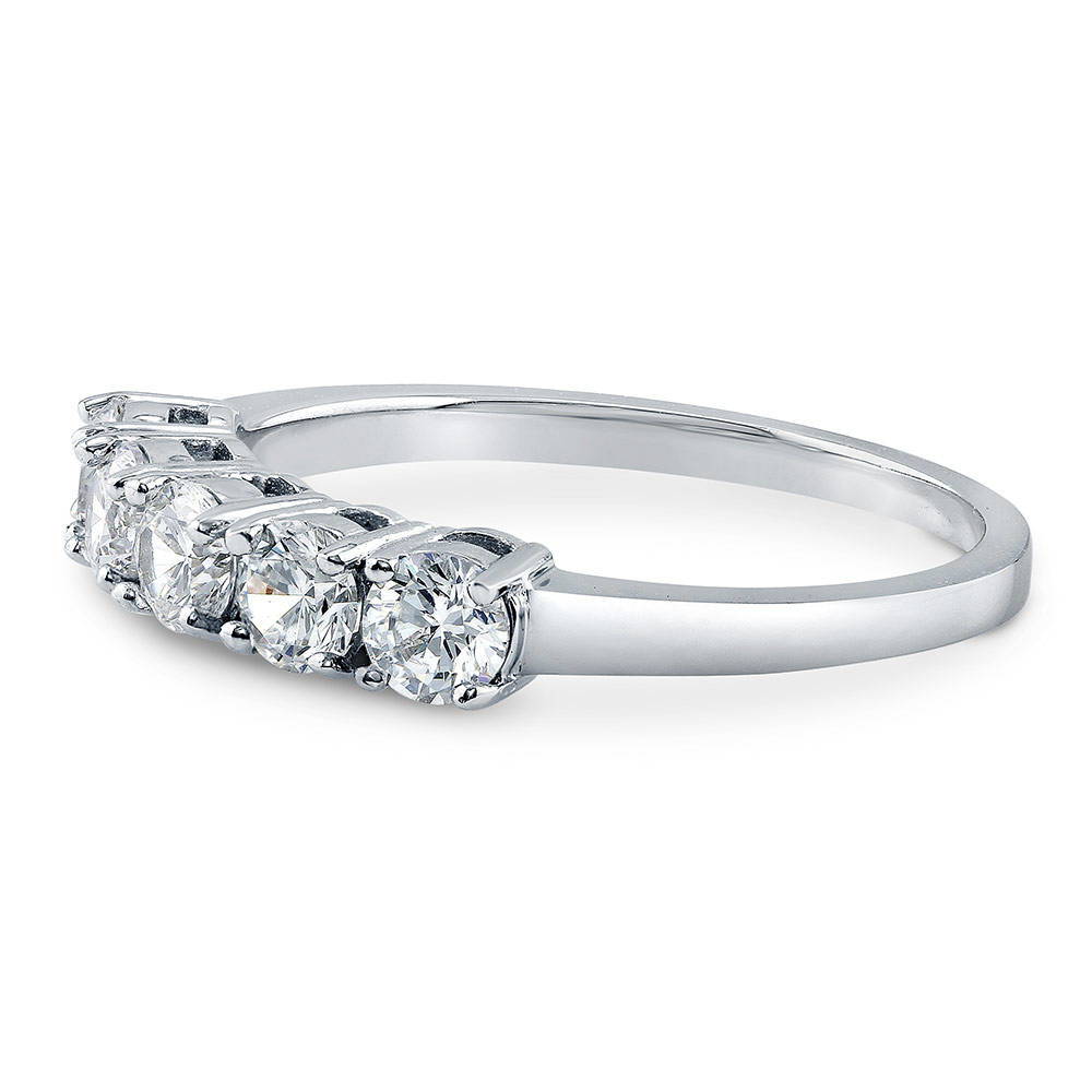 Angle view of 5-Stone CZ Ring in Sterling Silver, 5 of 6