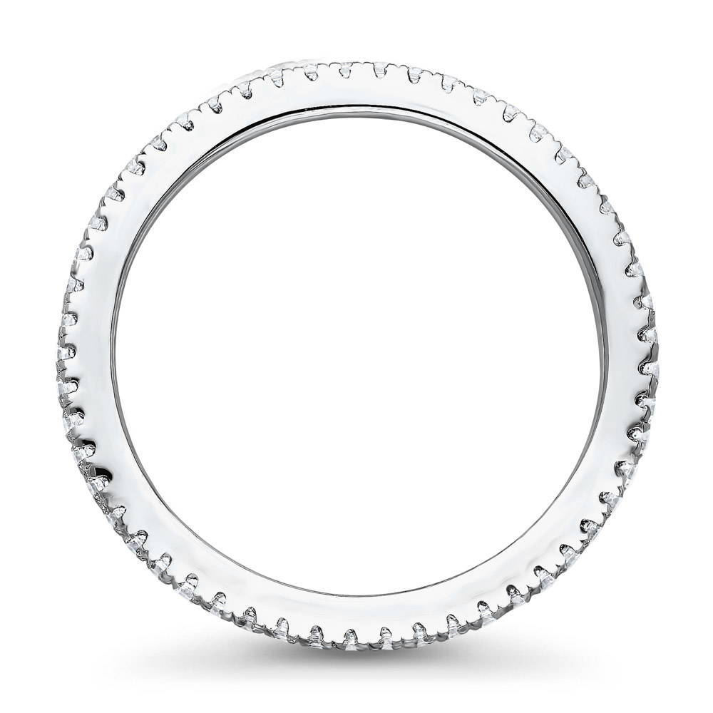 Micro Pave Set CZ Eternity Ring in Sterling Silver