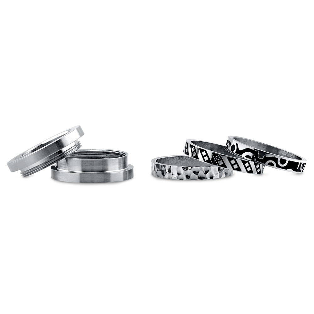 Hammered Band in Stainless Steel, 1 of 4