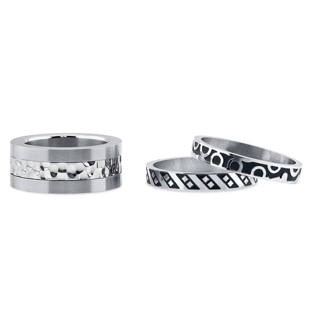 Alternate view of Hammered Band in Stainless Steel, 4 of 4