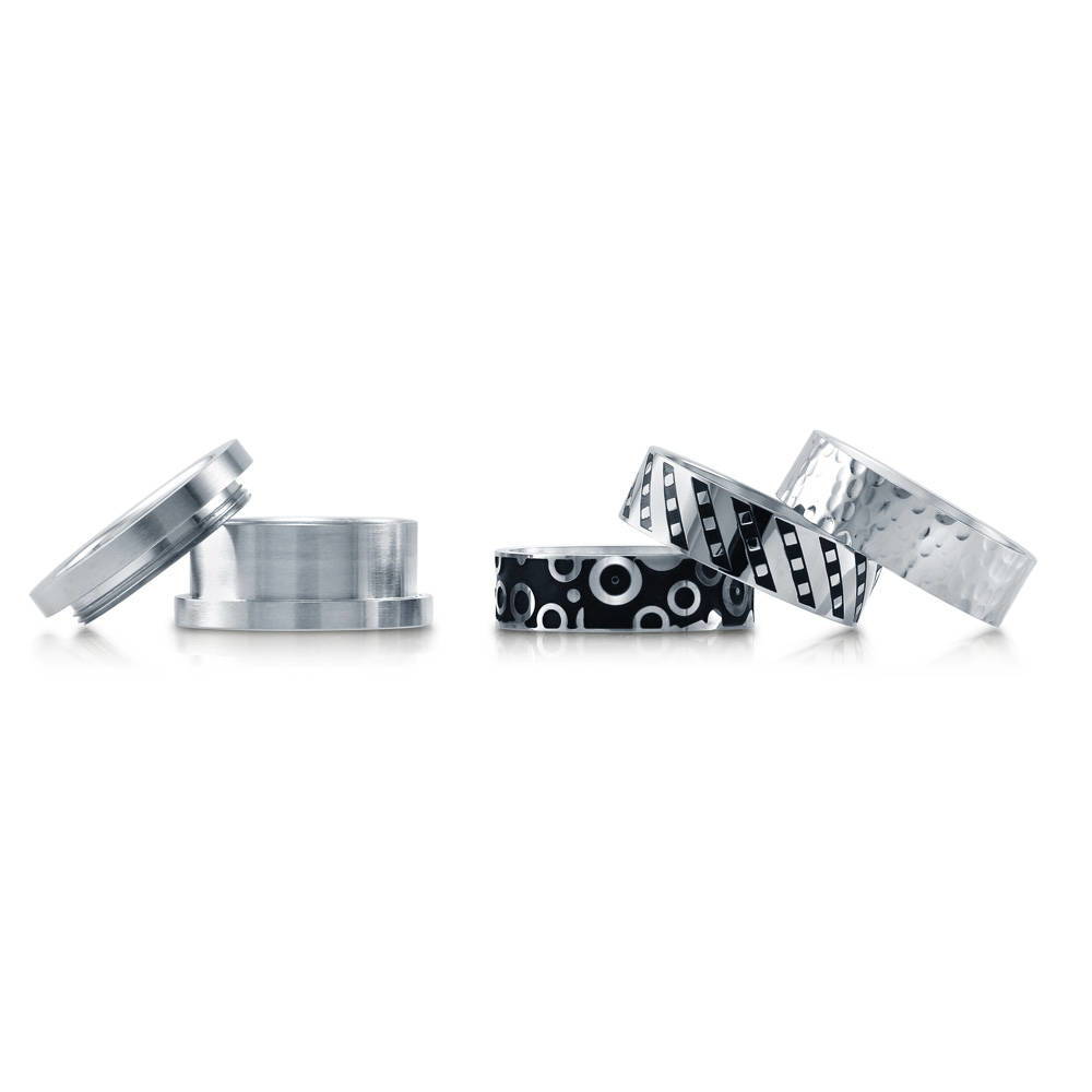 Hammered Band in Stainless Steel, 4 of 4