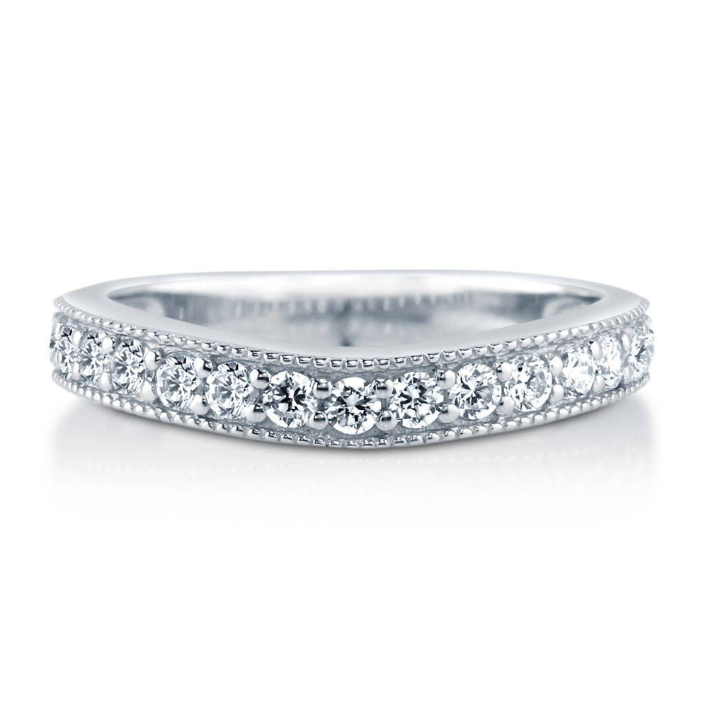 Pave CZ Eternity Ring in Sterling Silver, 1 of 6