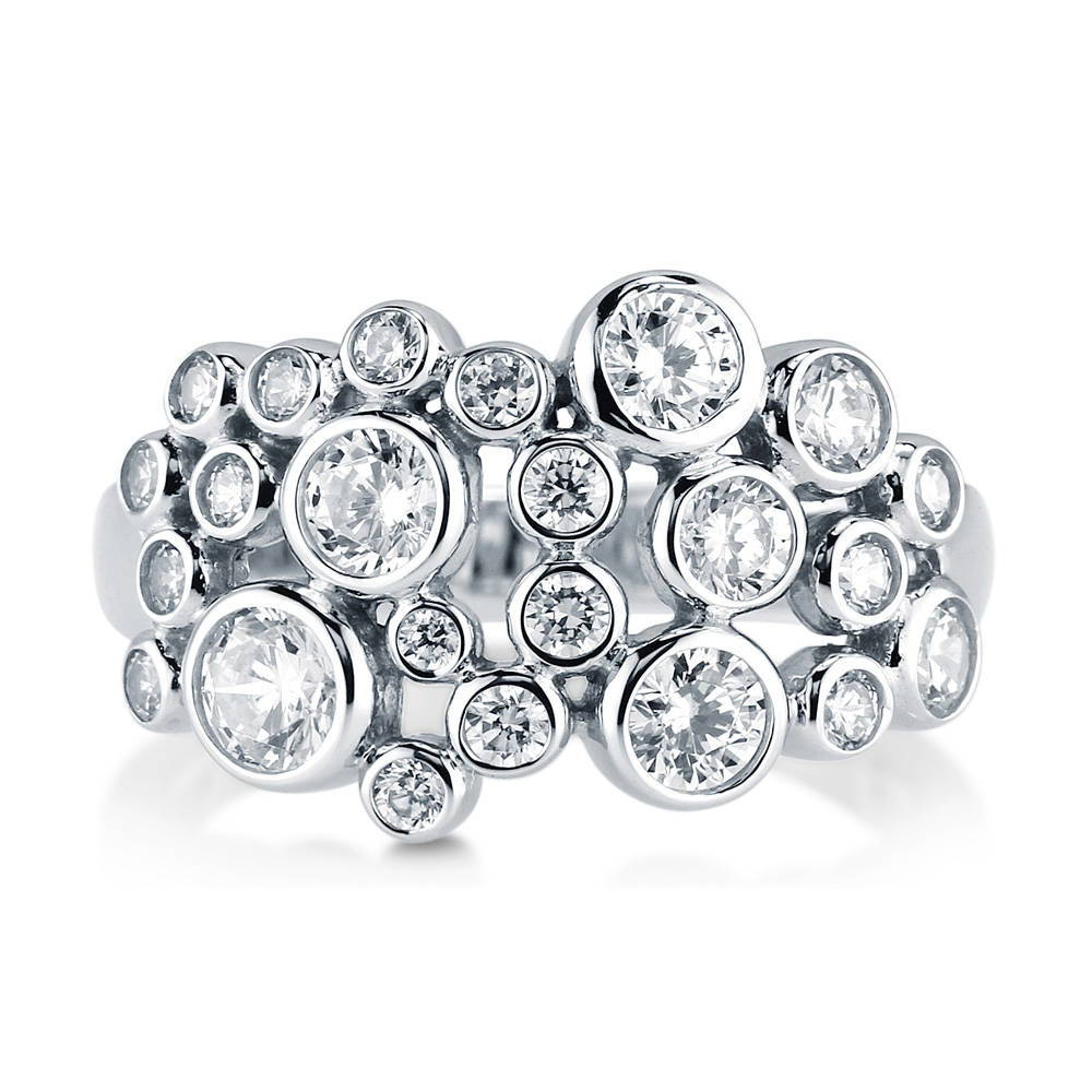 Bubble CZ Ring in Sterling Silver