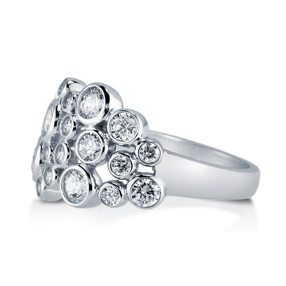 Angle view of Bubble CZ Ring in Sterling Silver, 5 of 8