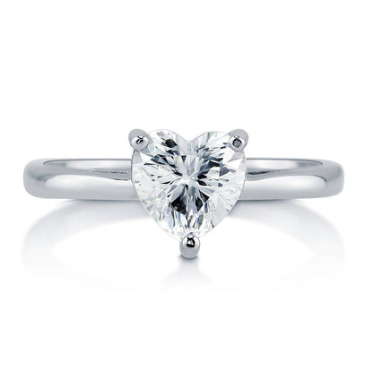 Solitaire Heart 1.1ct Heart CZ Ring in Sterling Silver