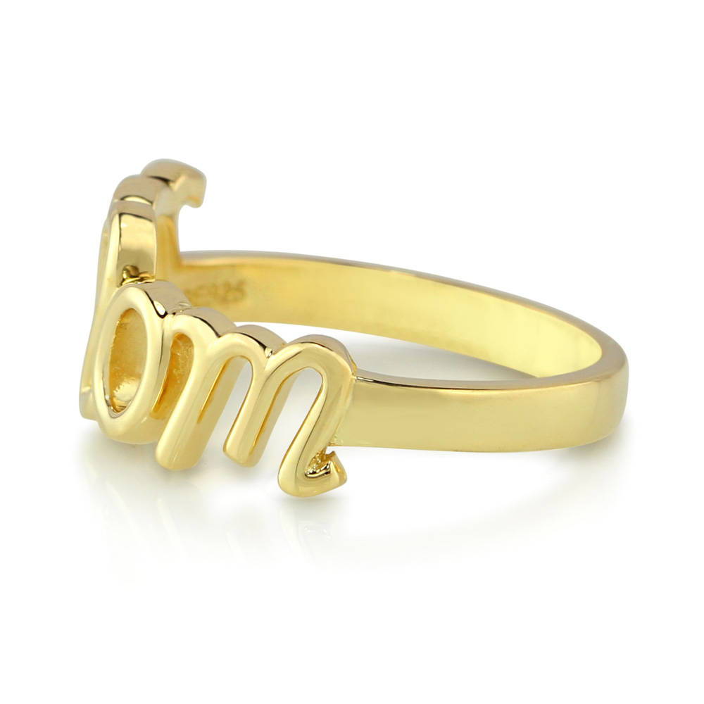 Mom Ring in Gold Flashed Sterling Silver