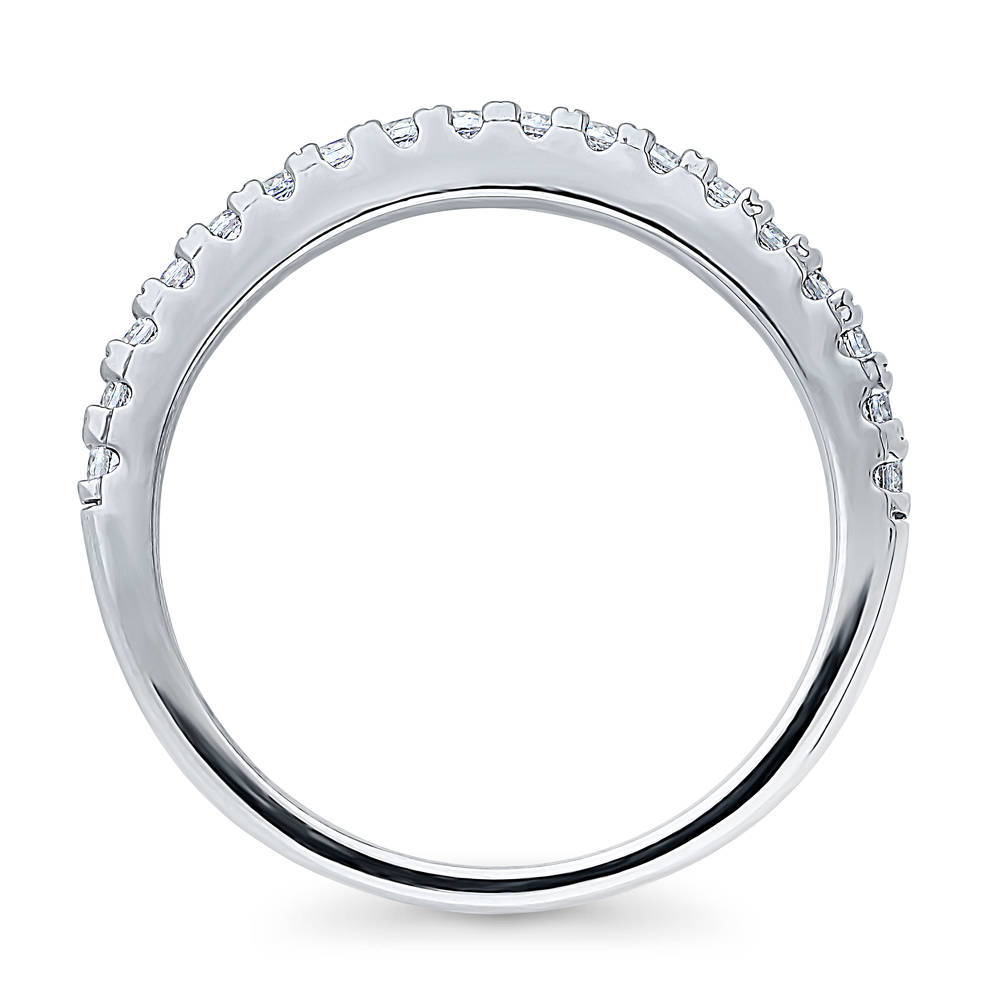 Alternate view of Pave Set CZ Half Eternity Ring in Sterling Silver, 7 of 7