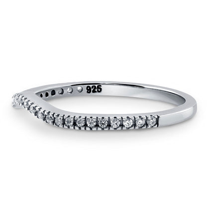 Wishbone Pave CZ Eternity Ring in Sterling Silver