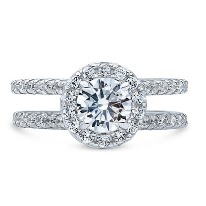 Halo CZ Ring in Sterling Silver