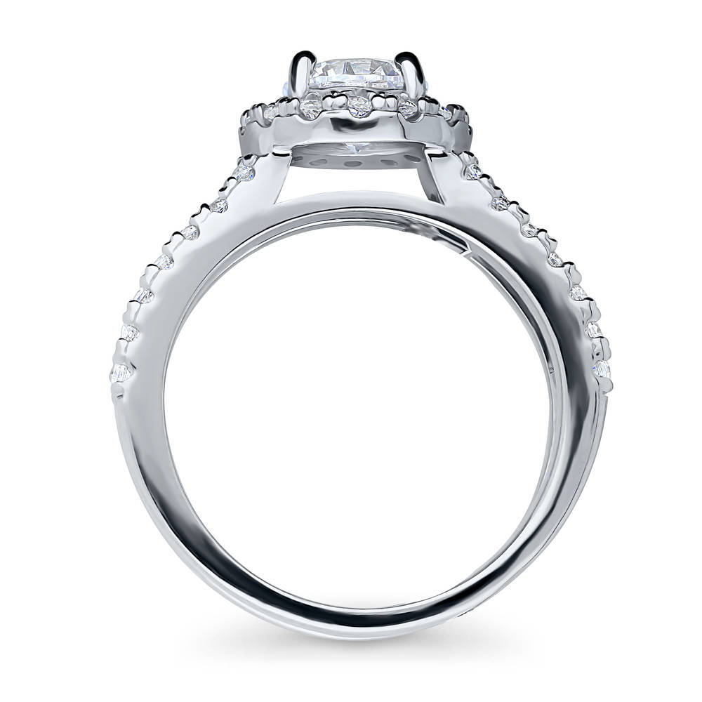 Alternate view of Halo Round CZ Ring in Sterling Silver, 6 of 6