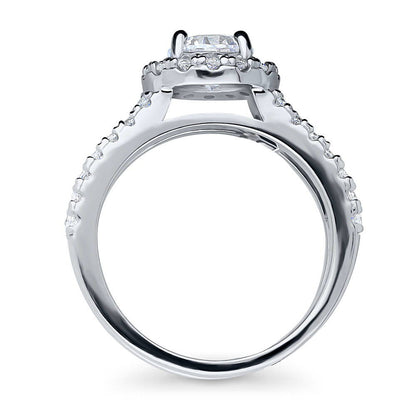 Halo CZ Ring in Sterling Silver