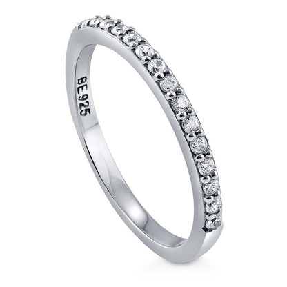 Pave CZ Eternity Ring in Sterling Silver