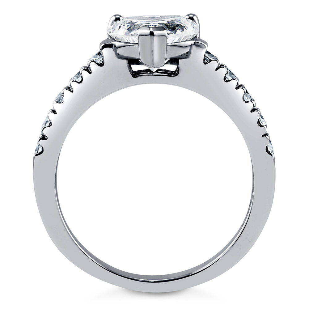 Solitaire Heart 1.7ct Heart CZ Ring in Sterling Silver