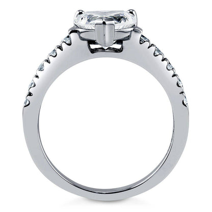 Solitaire Heart 1.7ct Heart CZ Ring in Sterling Silver