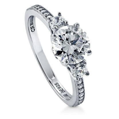 3-Stone 1.25ct CZ Ring in Sterling Silver