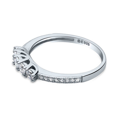 5-Stone CZ Eternity Ring in Sterling Silver