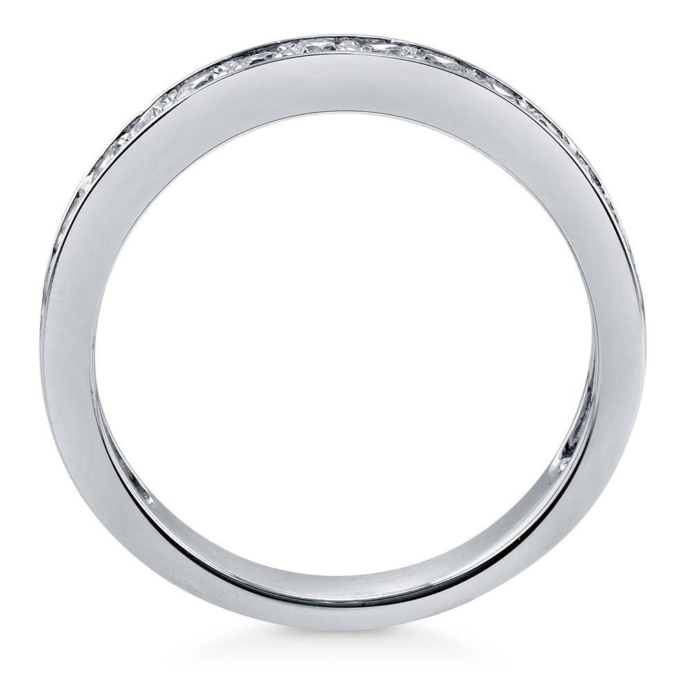 Alternate view of Pave Set CZ Half Eternity Ring in Sterling Silver, 5 of 5