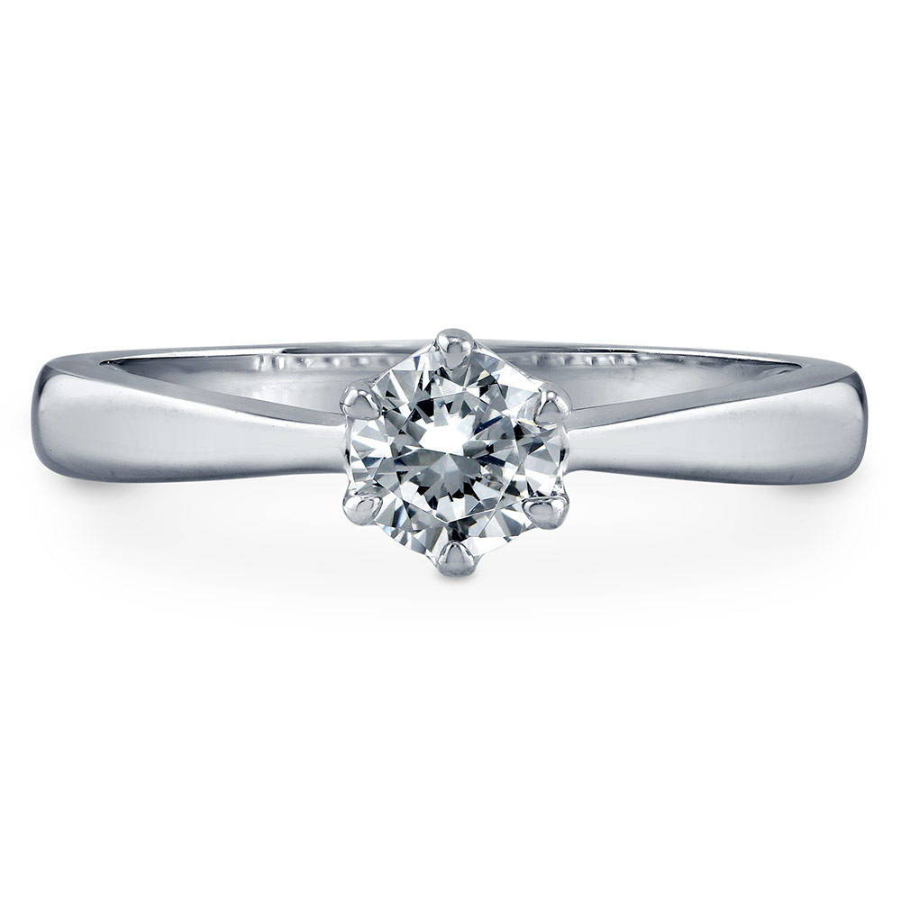 Solitaire 0.45ct CZ Ring in Sterling Silver, 1 of 6