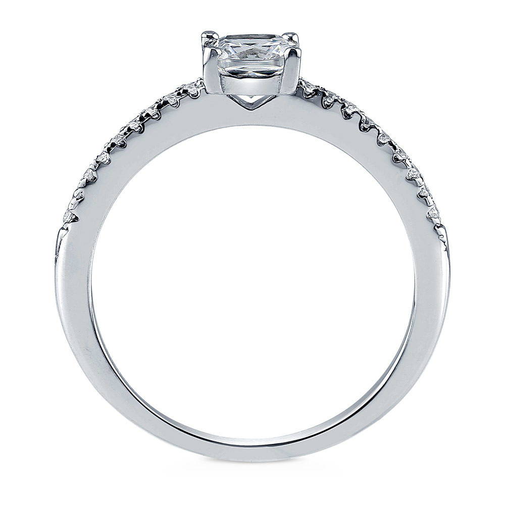 Alternate view of Solitaire 0.6ct Cushion CZ Ring in Sterling Silver, 7 of 7