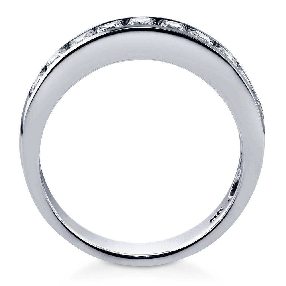 Alternate view of Channel Set Princess CZ Half Eternity Ring in Sterling Silver, 6 of 6