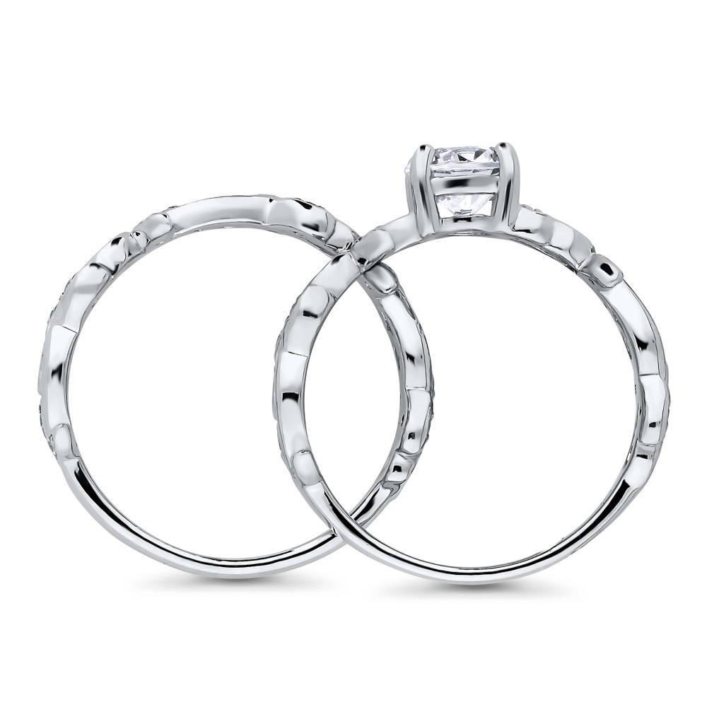 Alternate view of Solitaire Leaf Filigree 0.8ct CZ Ring Set in Sterling Silver, 8 of 10