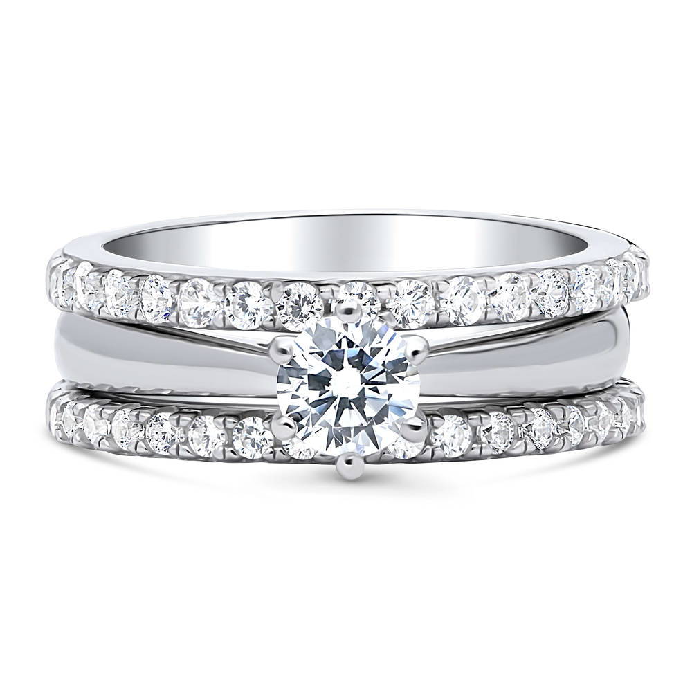 Solitaire 0.45ct CZ Ring Set in Sterling Silver, 1 of 16