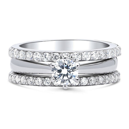 Solitaire 0.45ct CZ Ring Set in Sterling Silver