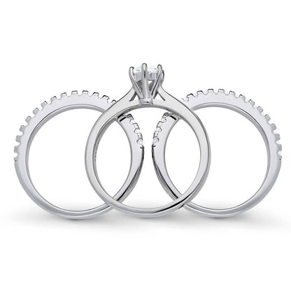 Solitaire 0.45ct CZ Ring Set in Sterling Silver
