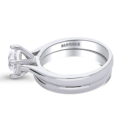 Solitaire 2ct CZ Ring Set in Sterling Silver