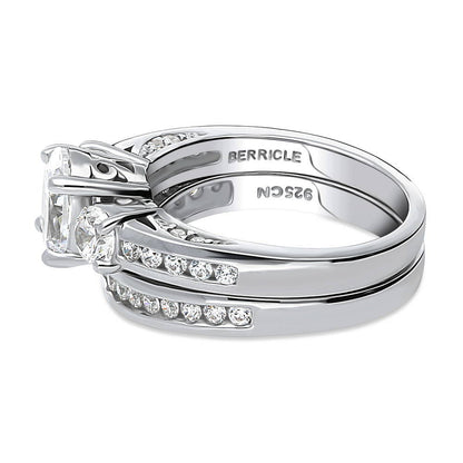 3-Stone 1.2ct Oval CZ Ring Set in Sterling Silver