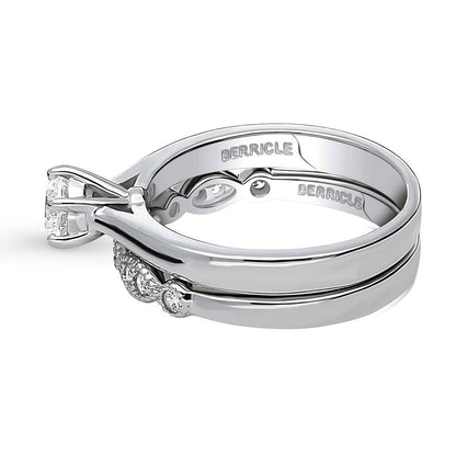 Solitaire Milgrain Art Deco 0.45ct CZ Ring Set in Sterling Silver