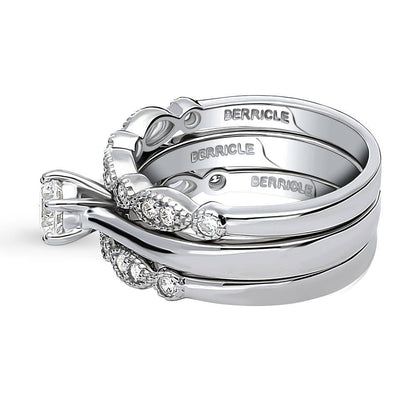 Solitaire Milgrain Art Deco 0.45ct CZ Ring Set in Sterling Silver