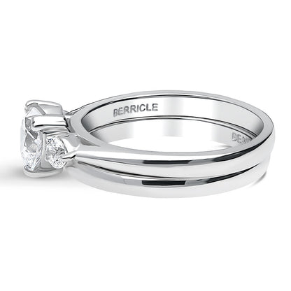 3-Stone Heart 0.7ct Heart CZ Ring Set in Sterling Silver
