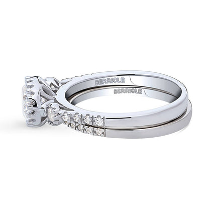 3-Stone 1.2ct Oval CZ Ring Set in Sterling Silver