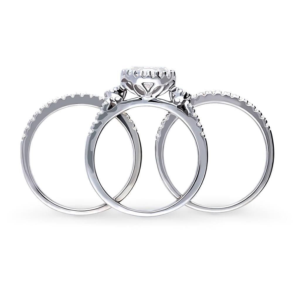 Alternate view of 3-Stone 1.2ct Oval CZ Ring Set in Sterling Silver, 8 of 16