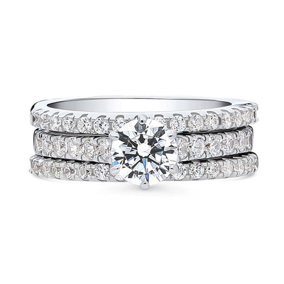 Solitaire 0.8ct CZ Ring Set in Sterling Silver