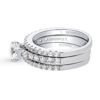 Solitaire 0.8ct CZ Ring Set in Sterling Silver