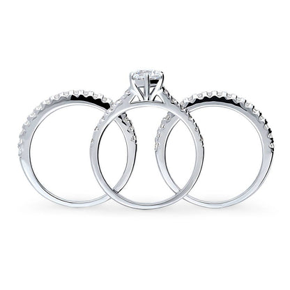 Solitaire 0.8ct CZ Ring Set in Sterling Silver