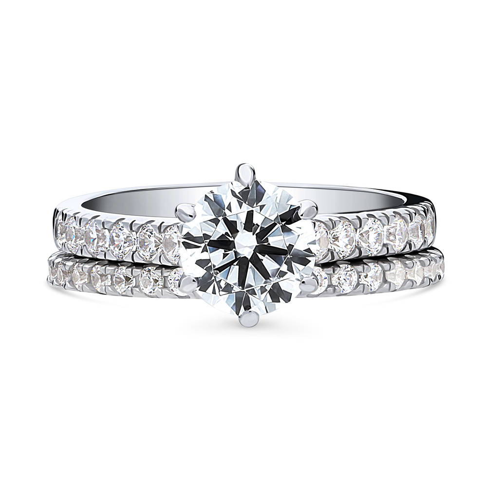 Solitaire 1.25ct CZ Ring Set in Sterling Silver