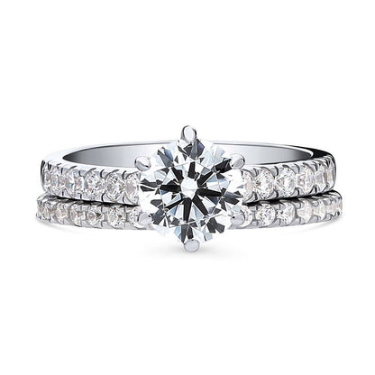 Solitaire 1.25ct CZ Ring Set in Sterling Silver