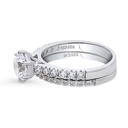Solitaire 1.25ct CZ Ring Set in Sterling Silver