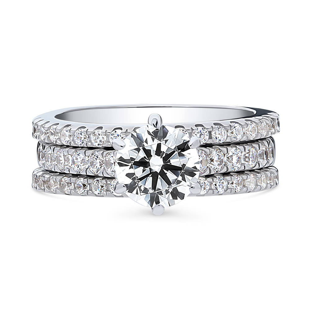 Solitaire 1.25ct CZ Ring Set in Sterling Silver